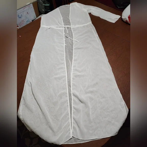 NWOT ... White Sheer Long Sleeve Cover-Up - Picture 6 of 8